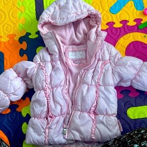 Weatherproof baby girl pink jacket. 18M